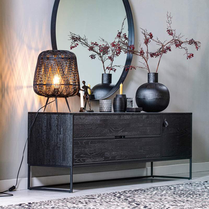 Console TV moderne bois massif 180cm SILAS - Woood