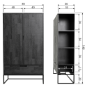 Grande armoire moderne bois massif 149cm SILAS - Woood