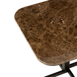 Table basse carrée en marbre marron 60x60cm AUDACE