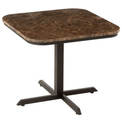 Table basse carrée en marbre marron 60x60cm AUDACE