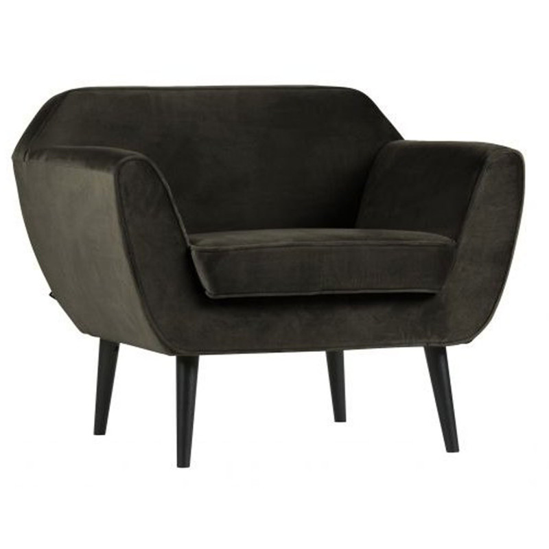 Fauteuil tissu velours style scandinave FREUD - Woood