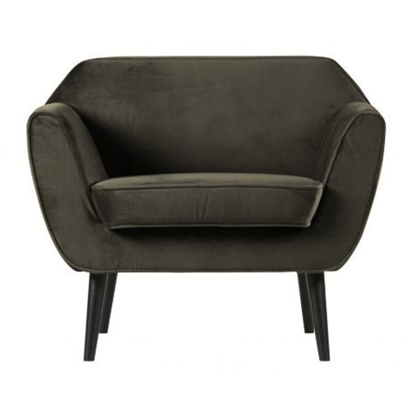 Fauteuil tissu velours style scandinave FREUD - Woood