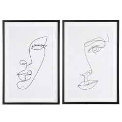 Lot de 2 tableaux visages abstraits 60x90cm LORACE
