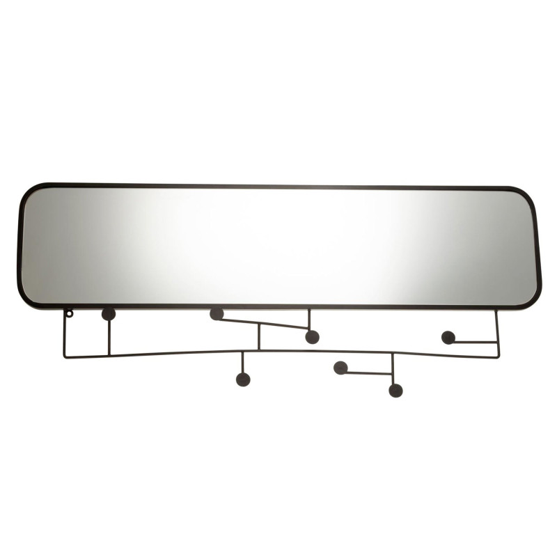 Grand miroir avec portants en métal noir 49x112cm KHAL