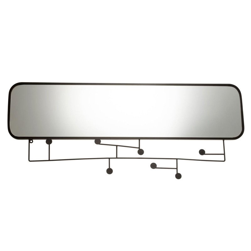 Grand miroir avec portants en métal noir 49x112cm KHAL