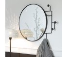 Miroir rond avec portants en métal noir 69x51cm KHAL
