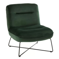Petit fauteuil nordique en velours EVALI