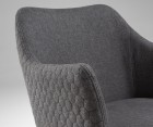 Chaise avec accoudoirs tissu gris foncé DIANA