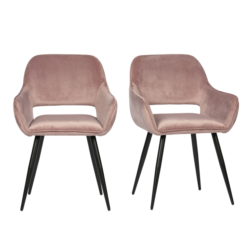 Lot de 2 chaises design en velours JELL