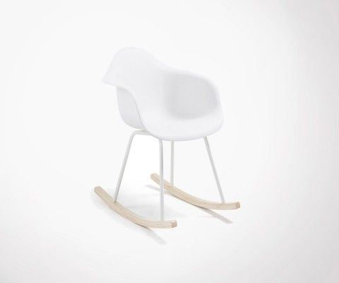 Chaise à bascule rocker bois assise plastique IRIS