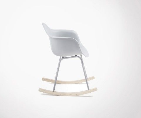 Chaise à bascule rocker bois assise plastique IRIS