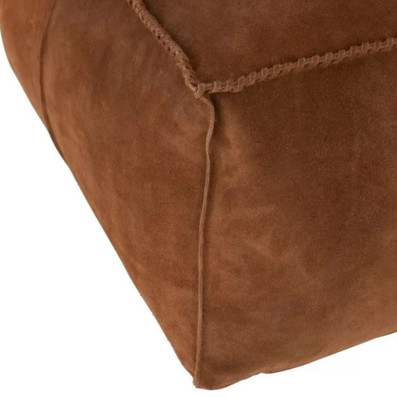 Pouf carrée cuir vintage-HULO