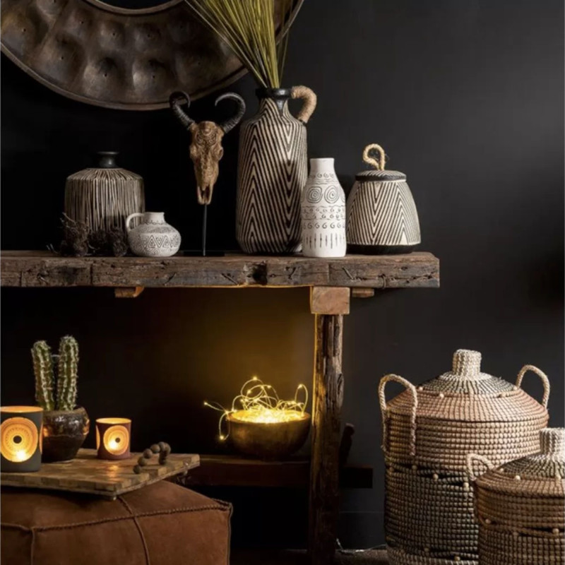 Pouf carrée cuir vintage-HULO