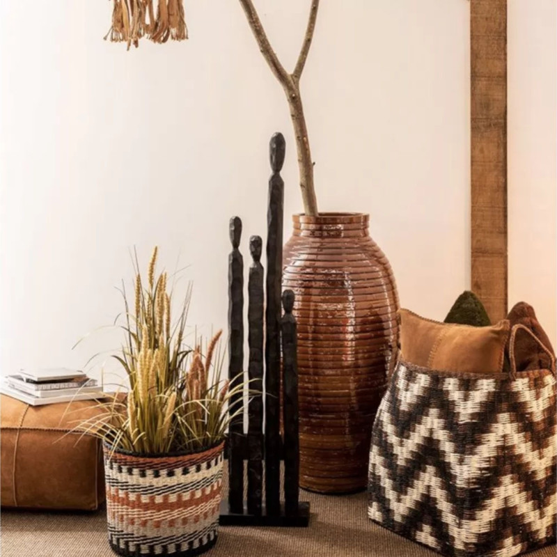 Pouf carrée cuir vintage-HULO