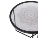 Set de 3 tables gigognes rondes métal et verre-VERA