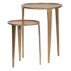 Set de 2 tables d'appoint en métal doré AFFARE