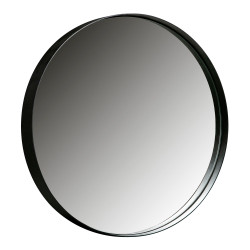 Miroir rond 80cm contour métal noir LUIDJI