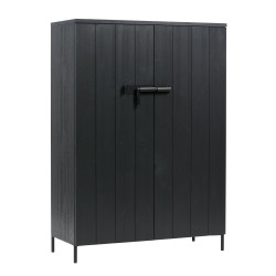 Armoire vintage en bois massif noir BETTY