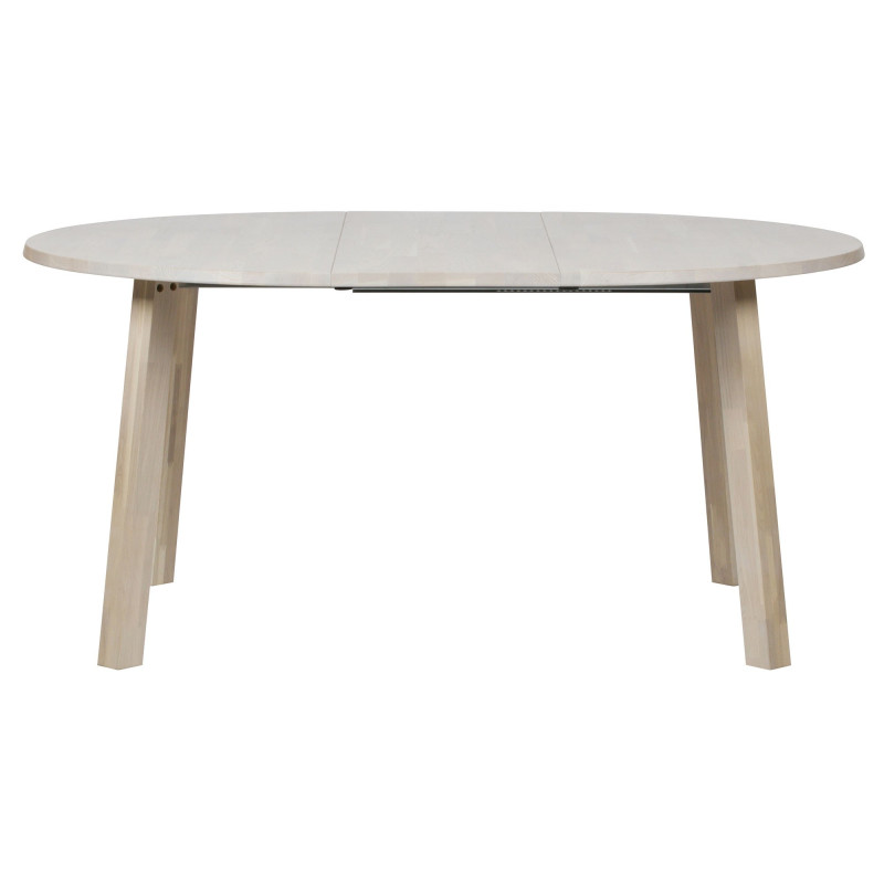 Table à manger ronde extensible en bois coloris chêne nordique