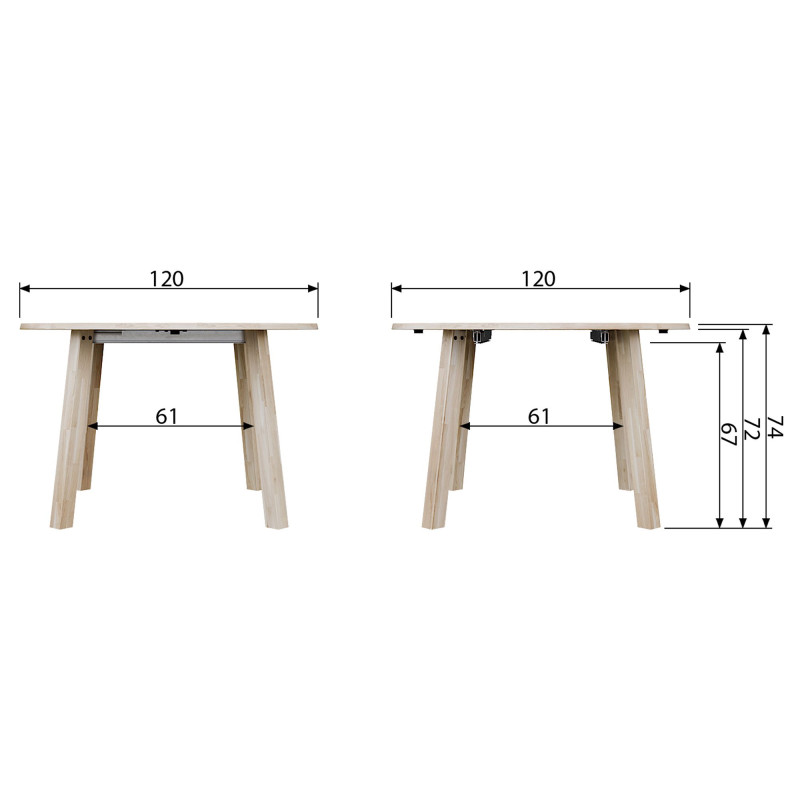 Table ronde rallonge scandinave-JOODIE
