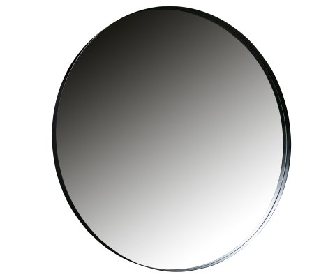 Miroir rond 115cm contour métal noir LIVOIRE