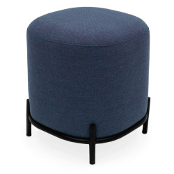 Pouf rond en tissu pieds métal FOLIO