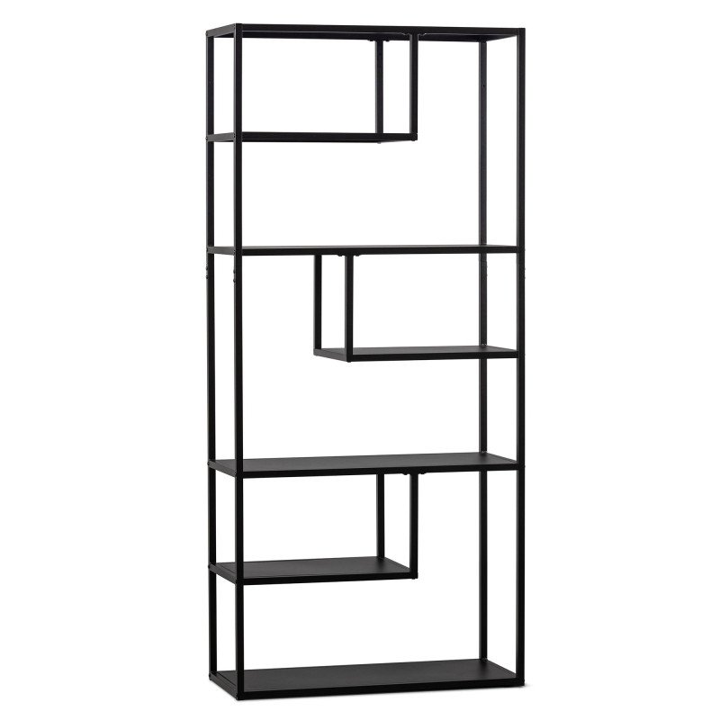 Etagère moderne en métal noir 188x85cm PHOEBE