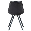 Chaise élégante en cuir noir-SWAN