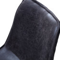 Chaise élégante en cuir noir-SWAN