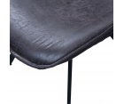 Chaise élégante en cuir noir-SWAN