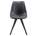 Chaise élégante en cuir noir-SWAN