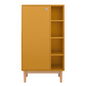 Armoire 1 porte 4 niches blanc avec pied bois-LOMA