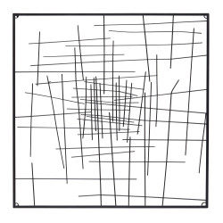Décoration murale 80x80cm art abstrait en métal noir FIDE