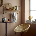 Tabouret haut assise arrondie en rotin naturel RATTON