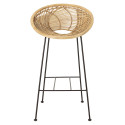 Tabouret haut assise arrondie en rotin naturel RATTON