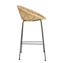 Tabouret haut assise arrondie en rotin naturel RATTON