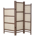 Paravent en bois naturel et rotin marron AUGUSTE