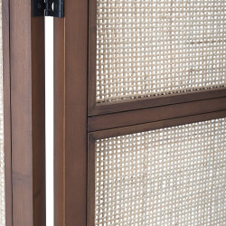 Paravent en bois naturel et rotin marron AUGUSTE