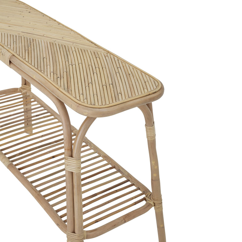 Console avec une étagère en rotin naturel BARBIE