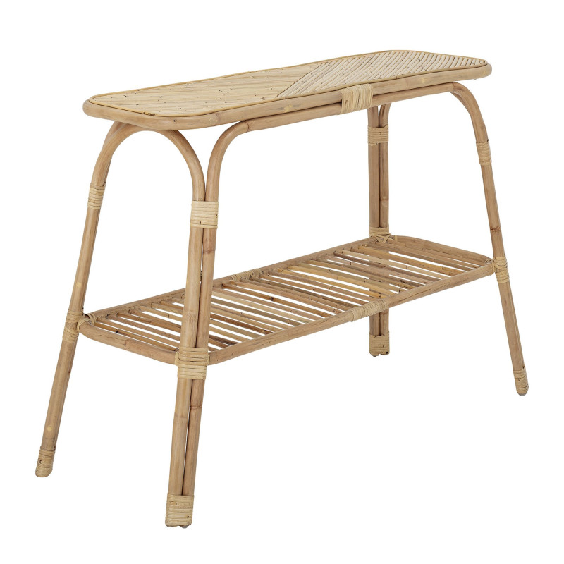 Console avec une étagère en rotin naturel BARBIE