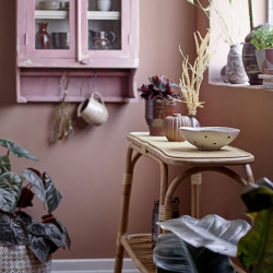 Console avec une étagère en rotin naturel BARBIE