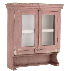 Petite armoire murale 2 portes en bois rose poudrée OCTAVIE