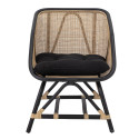 Fauteuil avec cousin en rotin naturel bi couleurs TARTINE