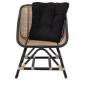 Fauteuil avec cousin en rotin naturel bi couleurs TARTINE