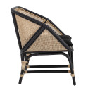 Fauteuil avec cousin en rotin naturel bi couleurs TARTINE