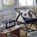 Fauteuil avec cousin en rotin naturel bi couleurs TARTINE