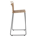 Chaise haute en rotin tressé naturel et métal NEFERTITI