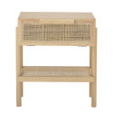 Table de chevet 1 tiroir en bois et rotin naturel TESS