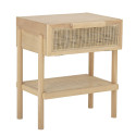 Table de chevet 1 tiroir en bois et rotin naturel TESS