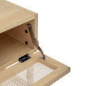 Table de chevet 1 tiroir en bois et rotin naturel TESS